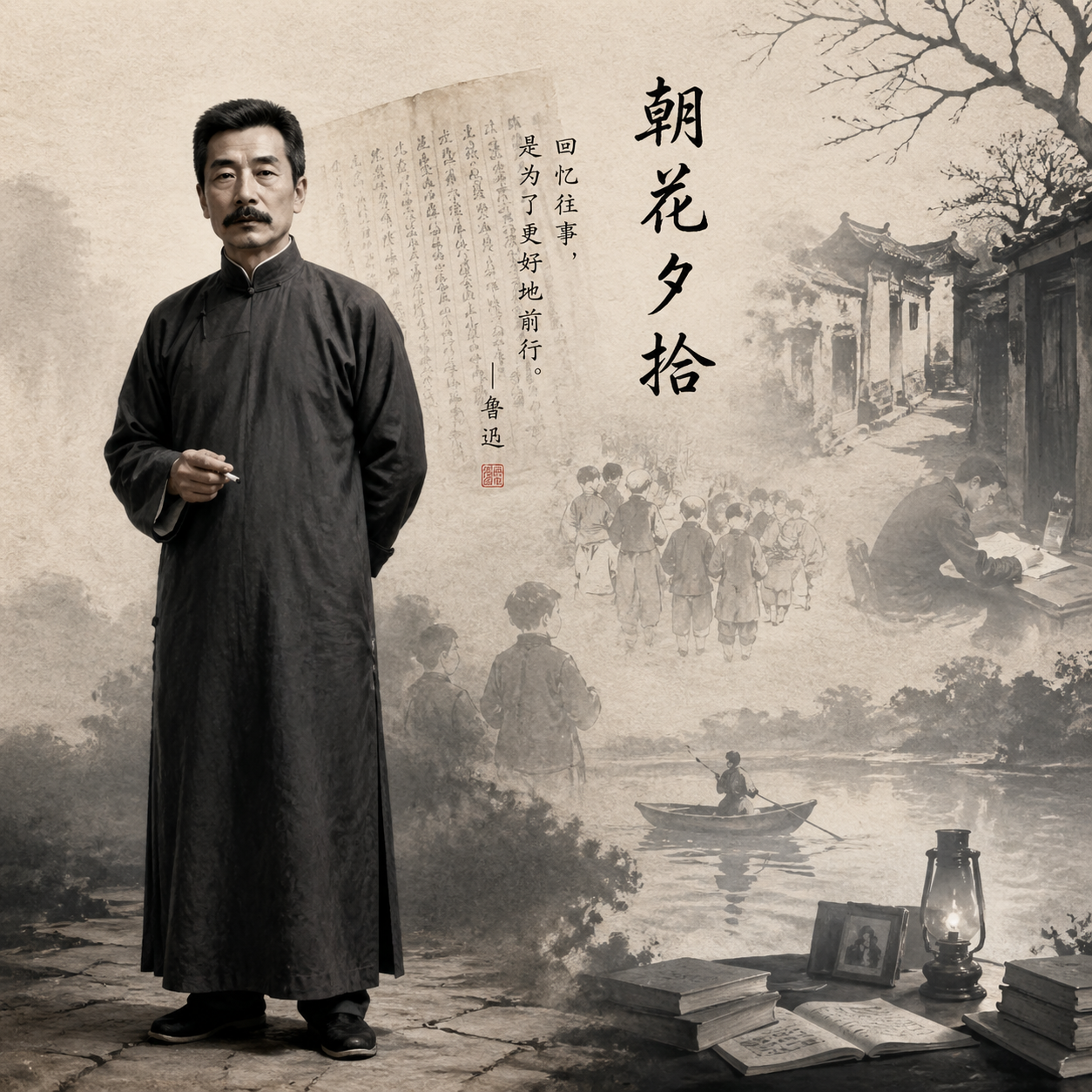 Lu Xun Morning Flowers Illustration output