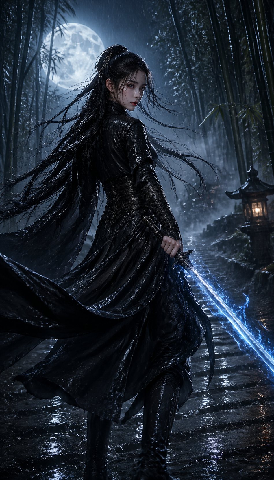 Vertical Wuxia Heroine Portrait output