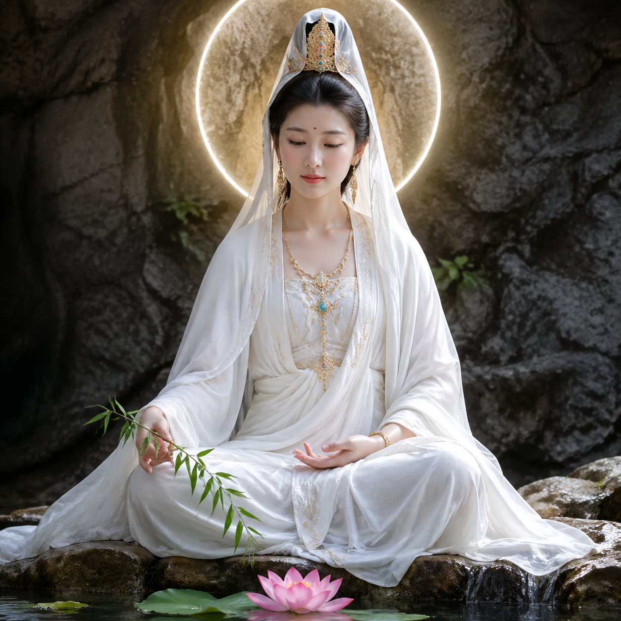 Realistic Guanyin Portrait from Buddhist Texts output