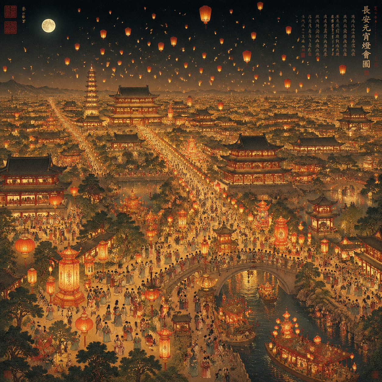 Tang Dynasty Chang'an Lantern Festival Panorama output